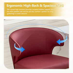 English Elm Modern Pu Leather Swivel Barstools with Adjustable Height and Chrome Base Set of 4 W2920S00134
