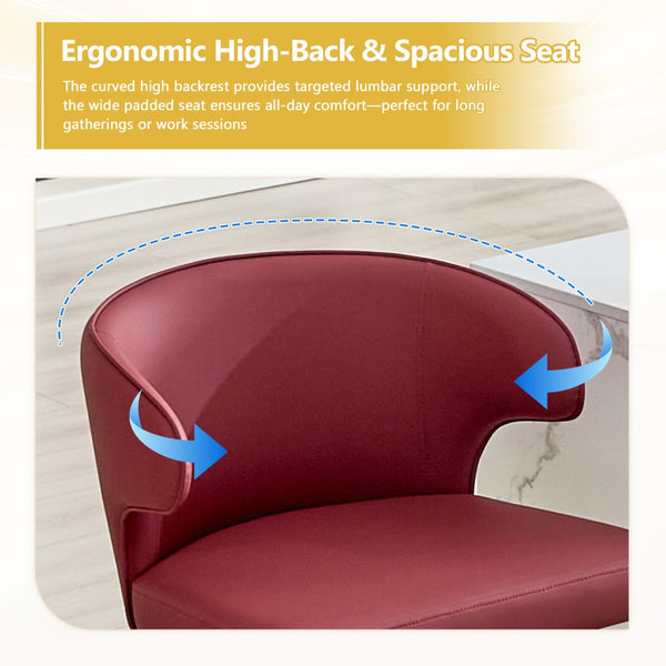 English Elm Modern Pu Leather Swivel Barstools with Adjustable Height and Chrome Base Set of 4 W2920S00134