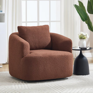 English Elm 360° 360 Swivel Teddy Velvet Accent Chair Plush Cocoon Seat for Living Room or Bedroom W5385P454804