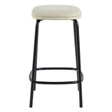 Simple Counter Stool with Upholstered Seat - Set of 2 Ivory MUTD7DIV Walker Edison