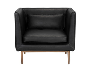 Sunpan Batavia Armchair - Bold Design with Channel Tufting, Sleek Piping, and a Stylish Bronze Base Vintage Black