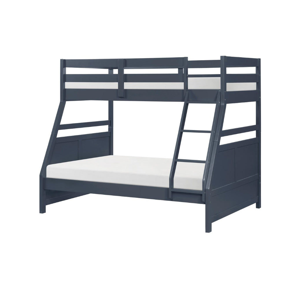 English Elm Bunk Bed Twin Over Solid Wood Frame with Guard Rails for Kids Shared Rooms Navy Blue B011S02316
