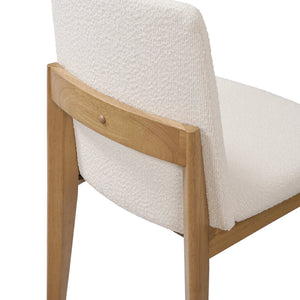 English Elm Christopher Knight Home® - Upholstered Modern Armless Dining Chair Set of 2 with Ergonomic Curved Back & Solid Wood Frame Durable Fabric Beige,Oak N771P330590A