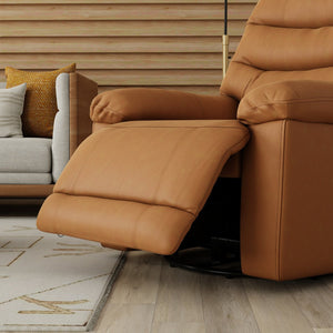 English Elm Global Home Swivel Glider Recliner In Oslo Antelope - Luxurious Leather, Smooth Motion & Comfort B339P333948