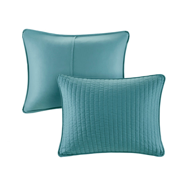 English Elm 2 Piece Keaton Teal Reversible Quilt Set Twin/Twin XL – Soft Brushed Microfiber, Antimicrobial, Cozy Farmhouse Chic B035129036