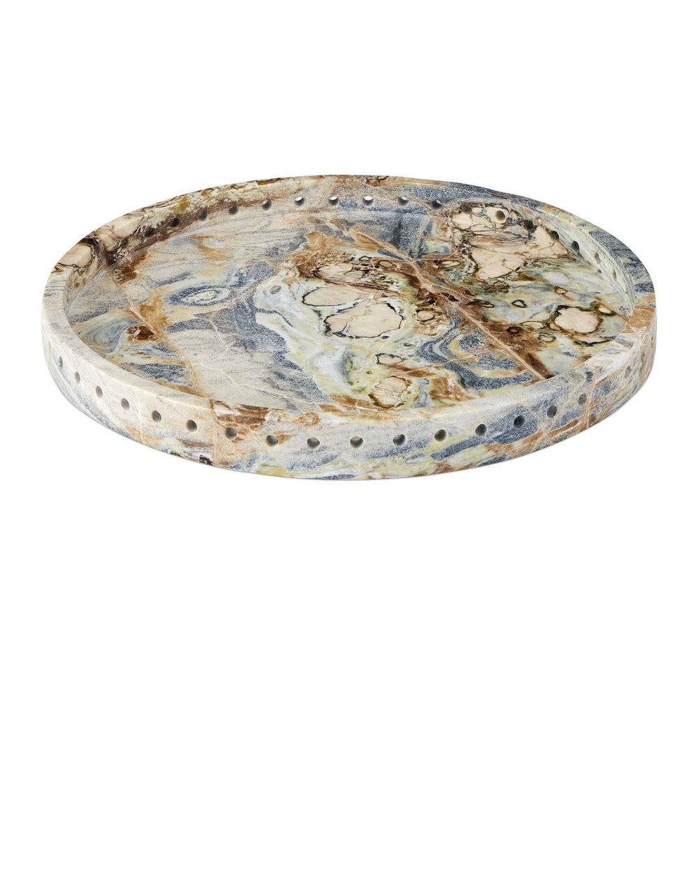 Currey & Company Freya Floral Jade Marble Tray - Stunning Decorative Piece With Unique Color Variations & Clean Lines Natural Floral Jade Marble 1200-1037-currey-company