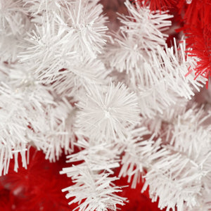 English Elm 6ft Candy Cane Christmas Tree with 300 Warm White LEDs, 904 Bendable Branches, Easy Assemble Joyfully Festive Decor N710P181789J