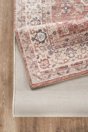 English Elm Majestic Bold Red Traditional Area Rug Stain Resistant Polyester for Large Rooms B186P428864