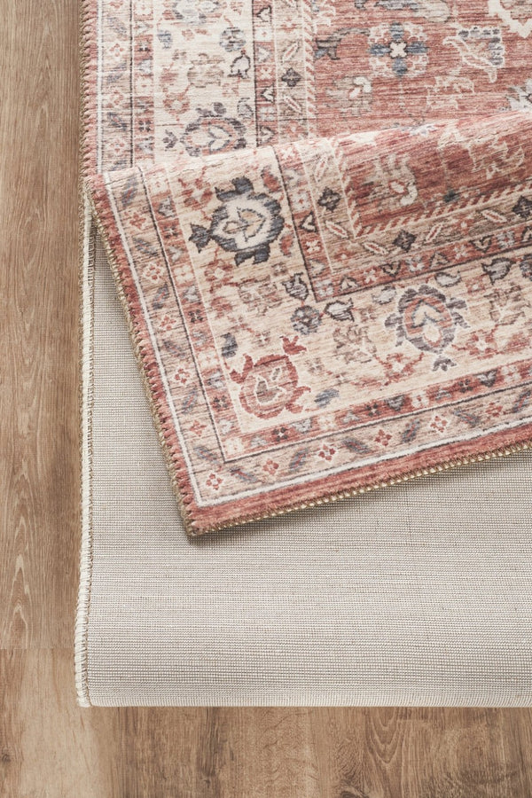 English Elm Majestic Traditional Polyester Area Rug Warm Red Pattern for Living or Dining Rooms B186P428862