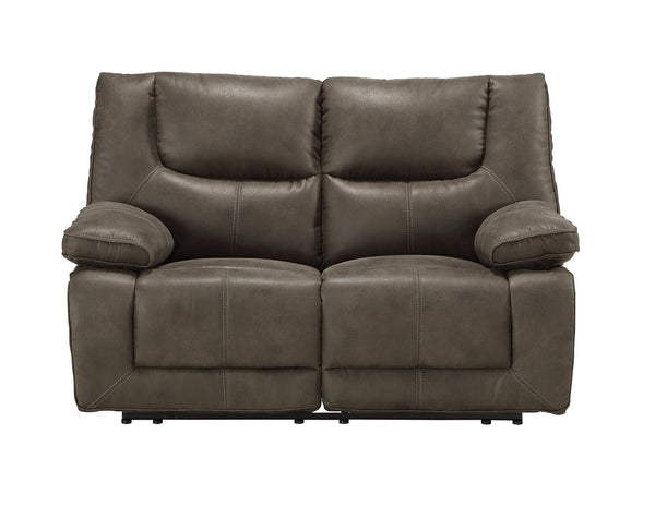 English Elm Harumi Gray Fabric Power Motion Loveseat w/USB Ports, Tufted Tight Cushions, Pillow-Top Arms, 67" Reclined Depth B2726P343796