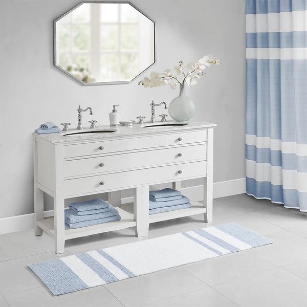JLA Home Madison Park - Reversible Cotton Bath Rug with Dual-Texture Plush Absorbent Pile, Machine-Washable, Spa Feel 45 L x 27 W x 0.5H MP72-6211