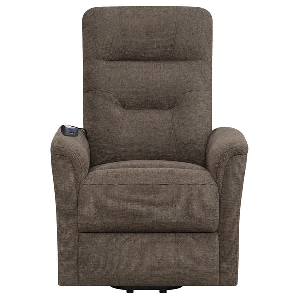 English Elm Parker Plush Charcoal Power Lift Massage Recliner with Heat, USB Remote, Gel Memory, Storage Pockets B062P333410