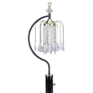 English Elm 27" Elegant Metal Table Lamp With Crystal Chandelier Accents For Sophisticated Home Decor Lighting B072116149