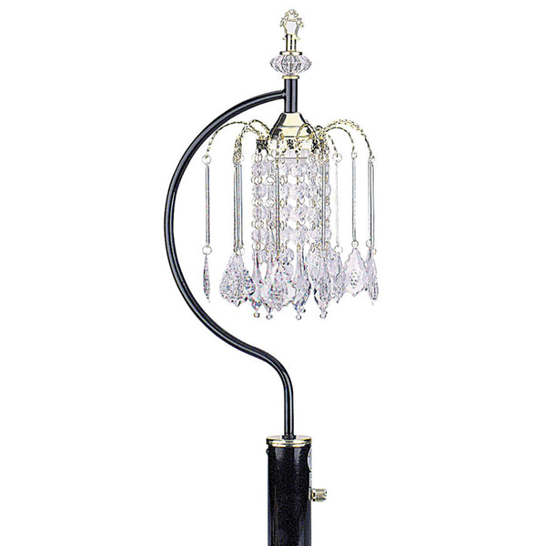 English Elm 27" Elegant Metal Table Lamp With Crystal Chandelier Accents For Sophisticated Home Decor Lighting B072116149
