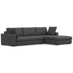 English Elm Charlie Deep Seater Right Sectional Sofa with Oversized Chaise, Eco Performance Fabric, 122" wide Gray B136P199280