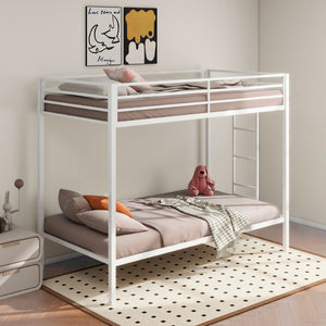English Elm Metal Twin Over Full Bunk Bed Steel Frame with Guardrails for Kids or Guest Rooms B016P469269