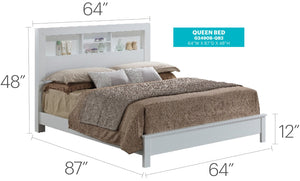 English Elm Stylish Transitional Queen Bed In Bright White Finish - Durable, Easy Assembly, Timeless Design! B078S00267-GIGA