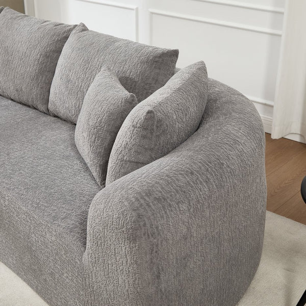 English Elm 109 Cloud Sectional Couch with L-Shape Chaise, Chenille Modular Sofa Bed, Memory Foam Comfort and Easy Setup LIGHT GREY W1249S00004