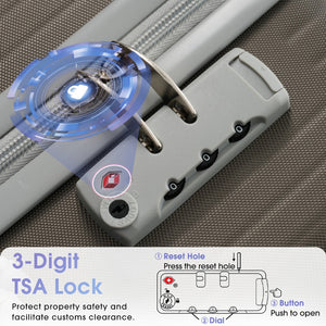 English Elm Luggage 3 Piece Hardshell Abs Set with Spinner Wheels Tsa Lock Travel Ready N730P304620Q