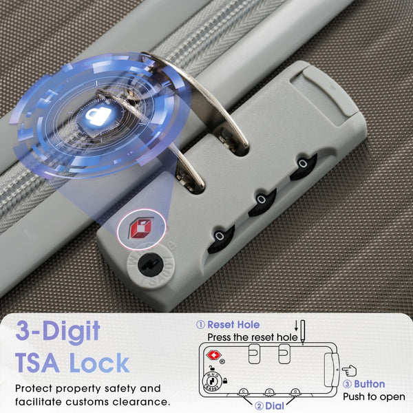 English Elm Luggage 3 Piece Hardshell Abs Set with Spinner Wheels Tsa Lock Travel Ready N730P304620Q