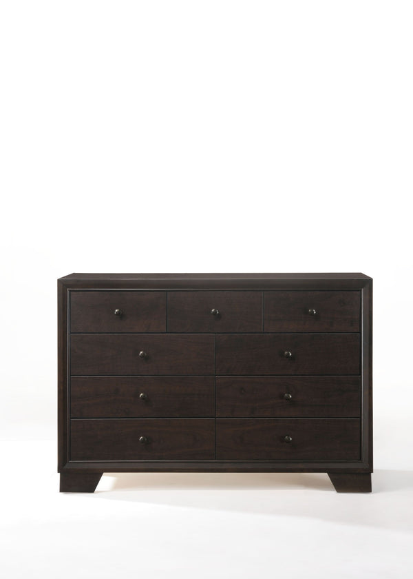 English Elm Madison Sleek Espresso Finish Dresser with Modern Minimalist Frame, Wooden Legs and Smooth Drawers Espresso 60 L x 20 W x 42 H B2726P257346