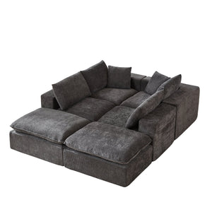 English Elm Modern Chenille Cloud Sofa - Stylish, Modular Comfort For Contemporary Homes, Offices & Lounges W3396S00055