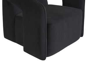 Sunpan Kendrick Swivel Lounge Chair - Futuristic Design with Comfortable Seat and Stylish Cut-Out Arms Abbington Black