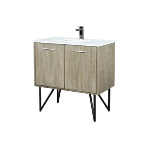 English Elm Rustic Acacia Bath Vanity With Cultured Marble Top & Gun Metal Faucet - Stylish Storage Solution! B2731P259681-GIGA