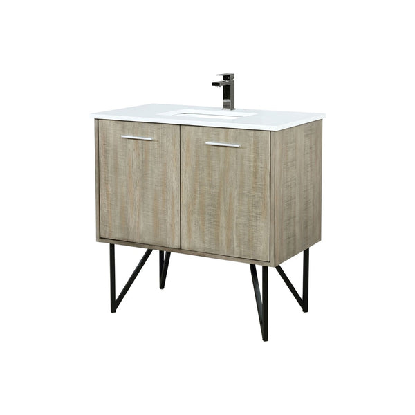 English Elm Rustic Acacia Bath Vanity With Cultured Marble Top & Gun Metal Faucet - Stylish Storage Solution! B2731P259681-GIGA