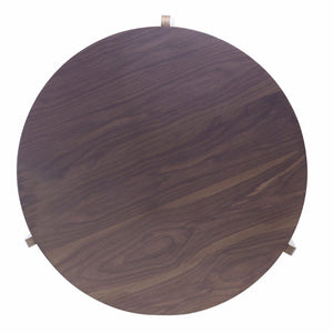 English Elm 32.68 Inch Black Oak Veneer Nesting Round Coffee Table Set for Modern Living Rooms W2899P435700
