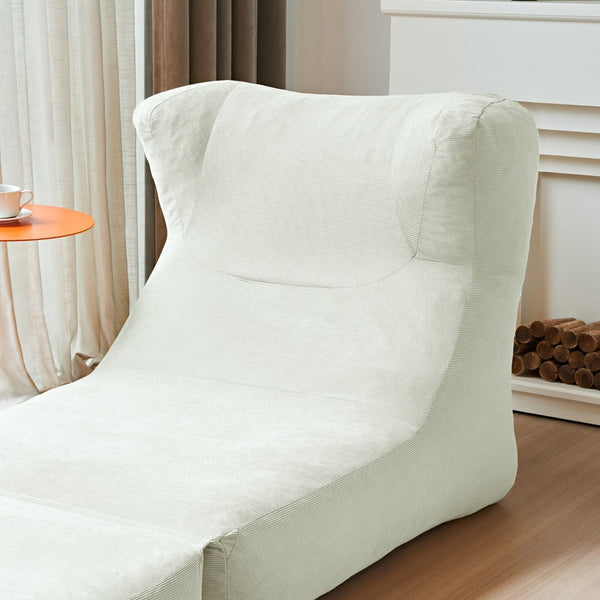 English Elm Cloud Corduroy Sleeper Chair Foldable High Density Foam Seat for Small Space Living Beige W1765P448558