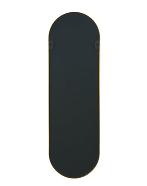 English Elm Gold 63 x 20IN Pill Shaped Full Length Mirror – Brushed Gold Aluminum Frame, Shatterproof HD Glass, Easy Install W2203P230582