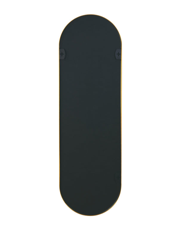 English Elm Gold 63 x 20IN Pill Shaped Full Length Mirror – Brushed Gold Aluminum Frame, Shatterproof HD Glass, Easy Install W2203P230582