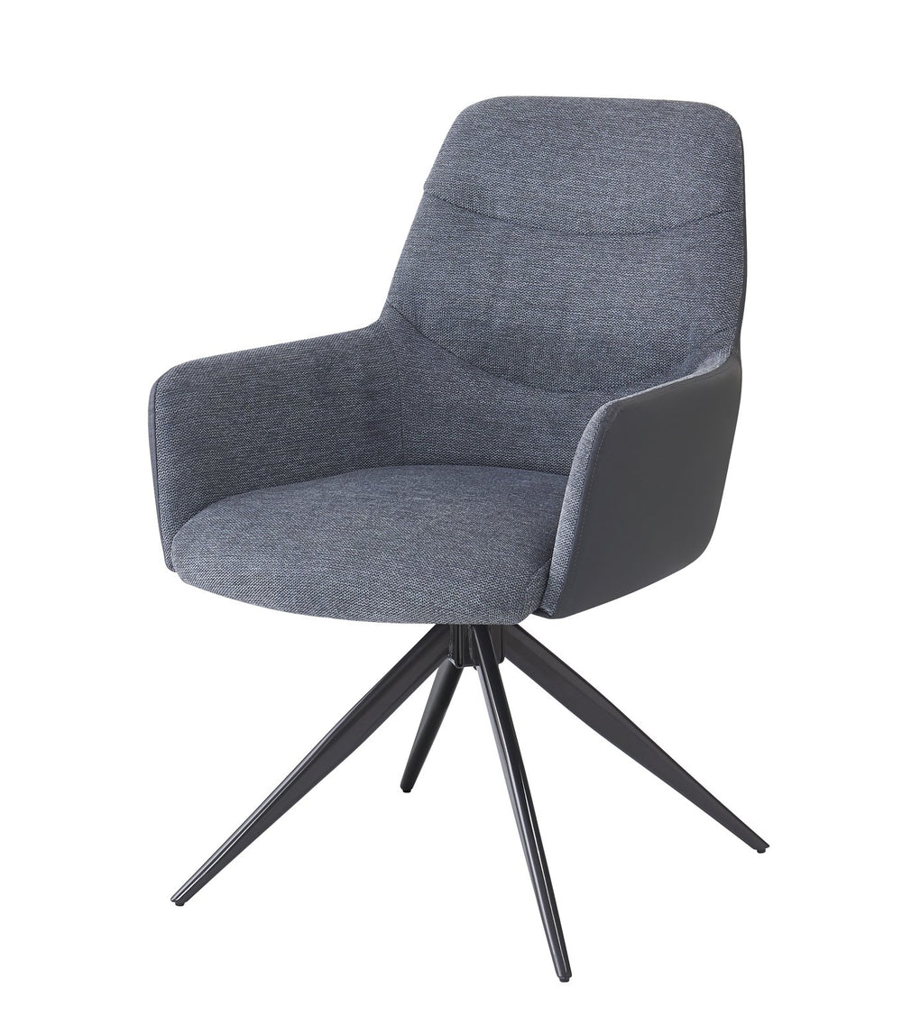 English Elm Hester Gray Fabric Arm Chair Set of 2 — Padded Seat & Back, 23" Wide, Iron Legs, 220lb Capacity, Stylish B2726P396743