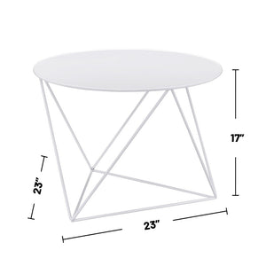 English Elm Metal Modern Geometric Round Accent Table with Irregular Metal Base for Contemporary Living Room Decor White B016P311275
