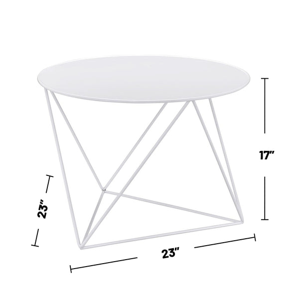 English Elm Metal Modern Geometric Round Accent Table with Irregular Metal Base for Contemporary Living Room Decor White B016P311275