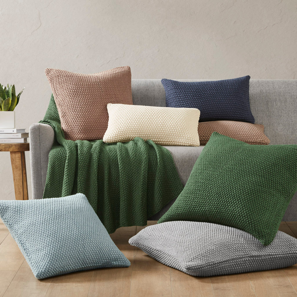 JLA Home INK+IVY - Euro Plush Knit Pillow Cover — Cozy Euro Sham with Hidden Zipper, Machine Washable Cottage Texture Ivory II30-871