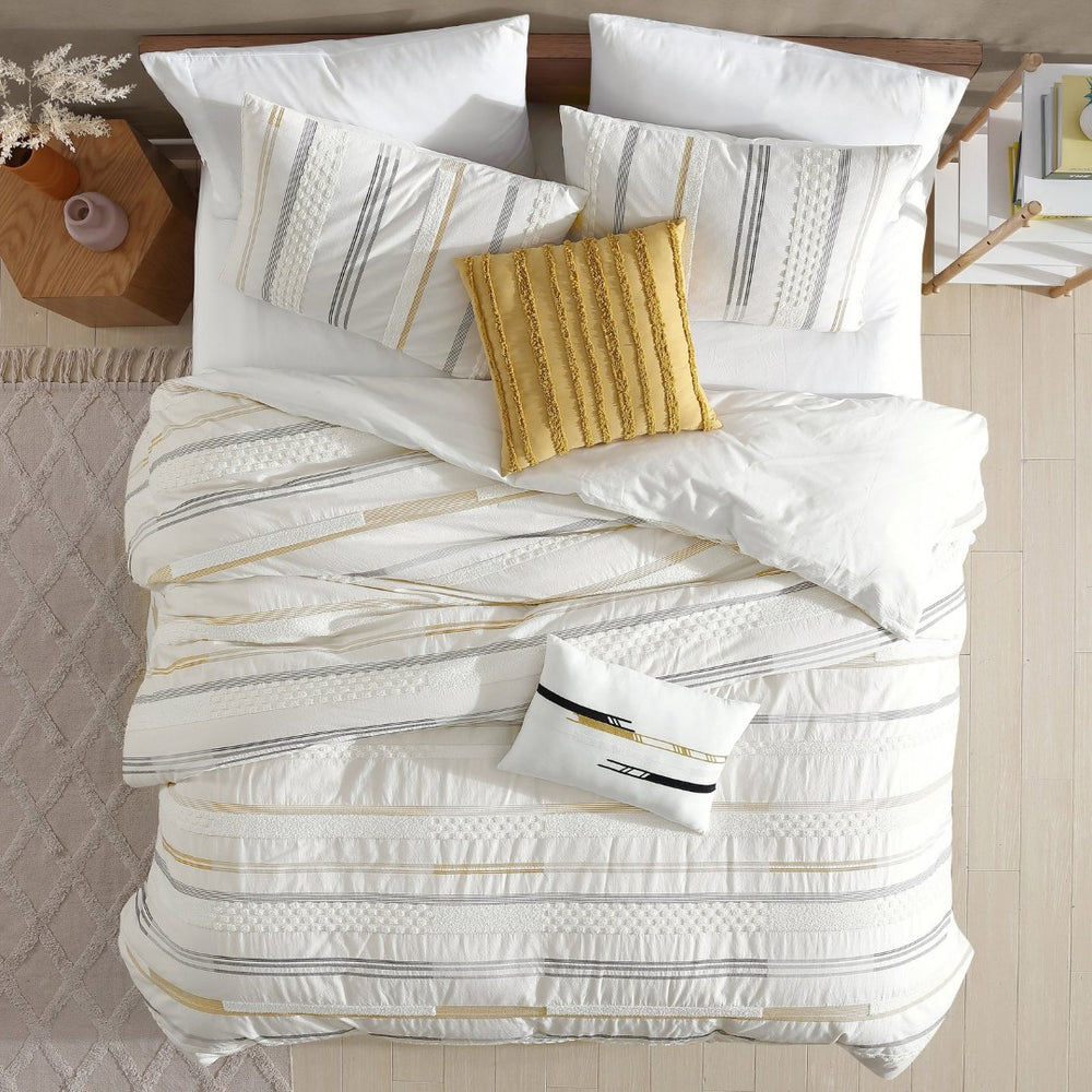 English Elm Riverbrook Home Whitten 6-Piece Ivory Comforter Cover Set For A Stylish & Cozy Bedroom Retreat B340P342015-GIGA