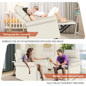 English Elm Power Power Swivel Rocker Recliner Chair with Wide Armrests, Dual USB Charging Ports, Compact Comfort Gray W1028S00054