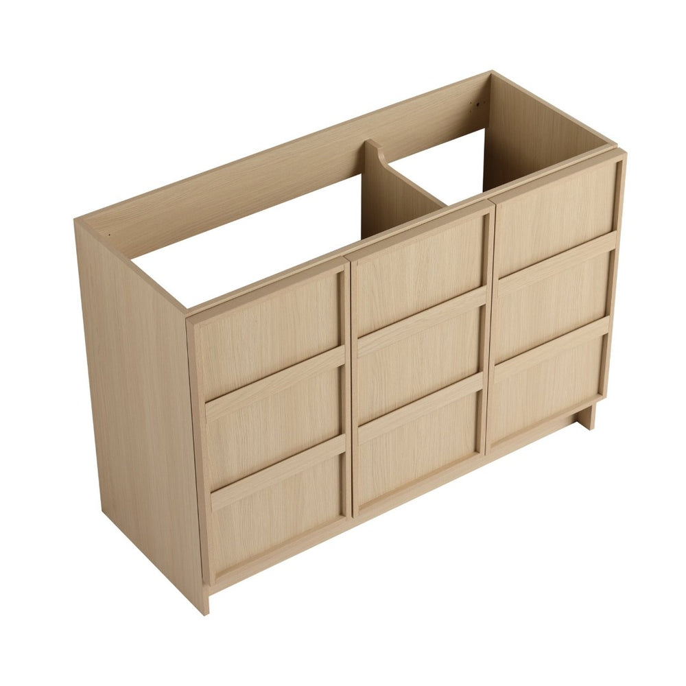 English Elm 48" Freestanding Bathroom Vanity Plywood Cabinet Dune Oak Soft-close Doors Modern W999P392901