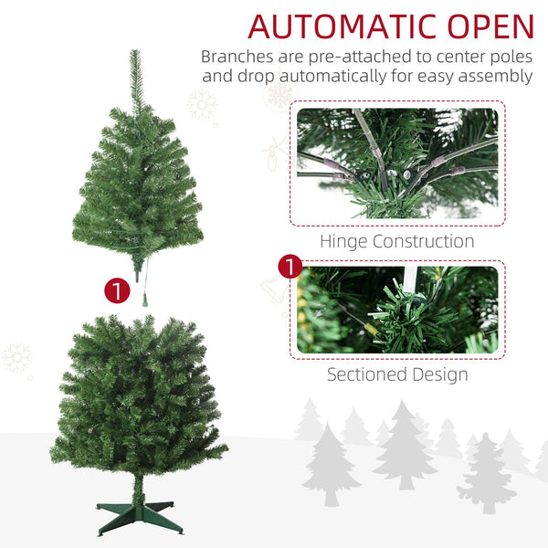 English Elm Homcom 5Ft Prelit Artificial Christmas Tree With 152 Led Lights, Auto Open & Festive Foliage Display W2225P249675