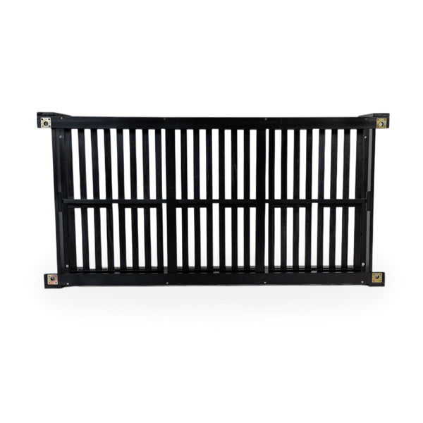 English Elm TOPMAX Acacia Wood Twin Porch Swing Bed Frame with High Back, 350lb Capacity & 118" Hemp Ropes Black N717P265795B