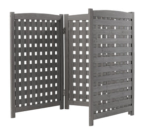English Elm 3-panel Outdoor Slatted Wood Enclosure Screen for Ac Units Patios and Garden Areas Grey W2640P290523