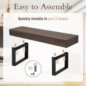 English Elm 59" Farmhouse Dining Bench with Metal Legs, 59x15.75" Sturdy Entryway Seat 250lb Capacity, Easy Assembly N752P293752P