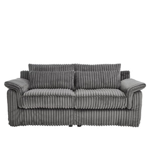 English Elm 74" Corduroy Loveseat Plush 2-seater Sofa with Pillow Arms for Compact Living Spaces Gray W1669P368988