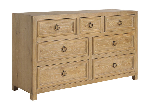 Lexington Sullivan White Oak Double Dresser with Bronze Ring Pulls and Soft Close Drawers 940-222