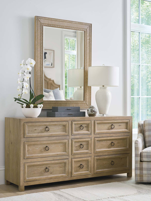 Hillcrest Nine Drawer Triple Dresser Soft Close Antique Bronze Pulls Bedroom