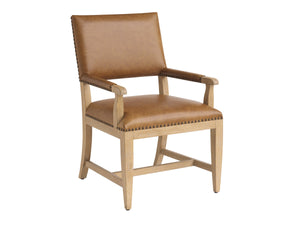 Lexington Colburn Aniline Leather Accent Chair with Nailhead Trim for Traditional Living Rooms 940-881-02