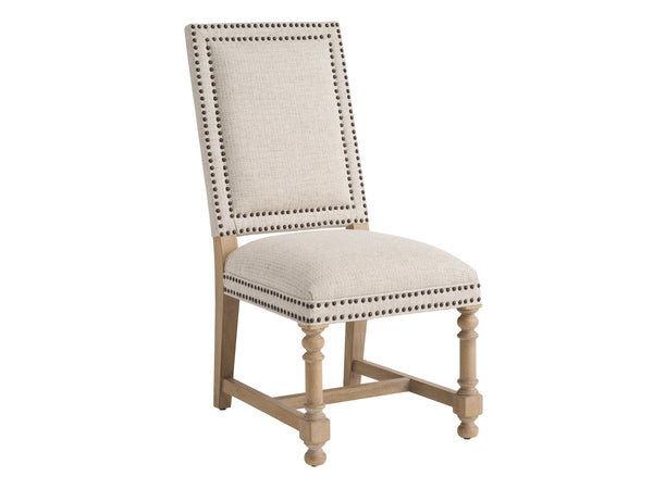 Lexington Anderson Nailhead Trim Upholstered Dining Chair with Cerused Wood Frame Farmhouse Appeal 940-882-01