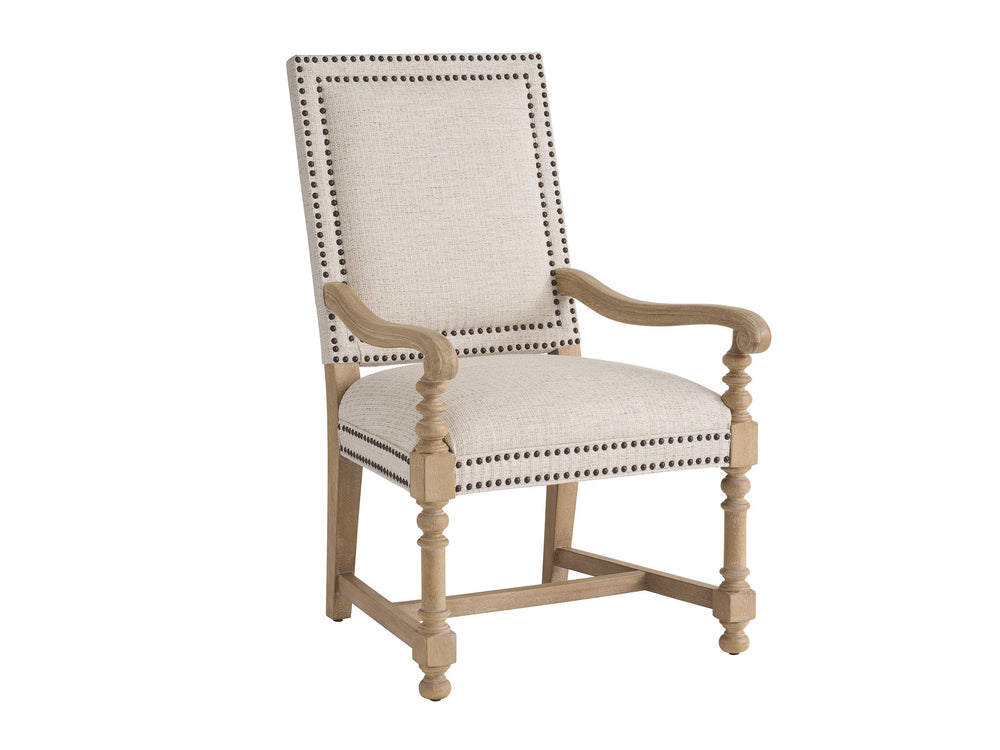 Lexington Anderson Nailhead Trim Accent Chair with Cerused Wood Legs for Living Room 940-883-01
